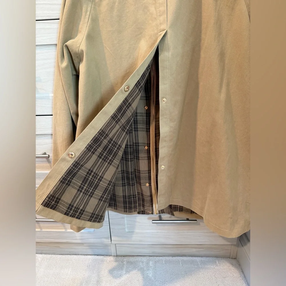 Tan Women's barn jacket with brown corduroy collar size M/US6 - Picture 7 of 12